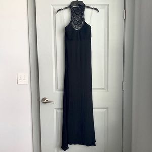 Vestique Black Halter Knitted Maxi Dress NWT